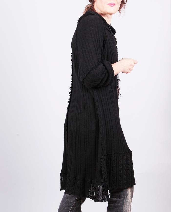 'wrap me in cozy' long oversized black cashmere sweater dress