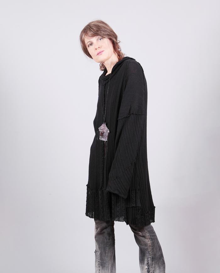 'wrap me in cozy' long oversized black cashmere sweater dress