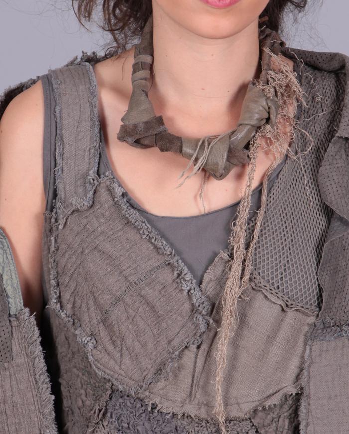 'knotted waterfall' leather necklace