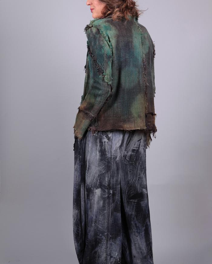 distressed hand-painted pants