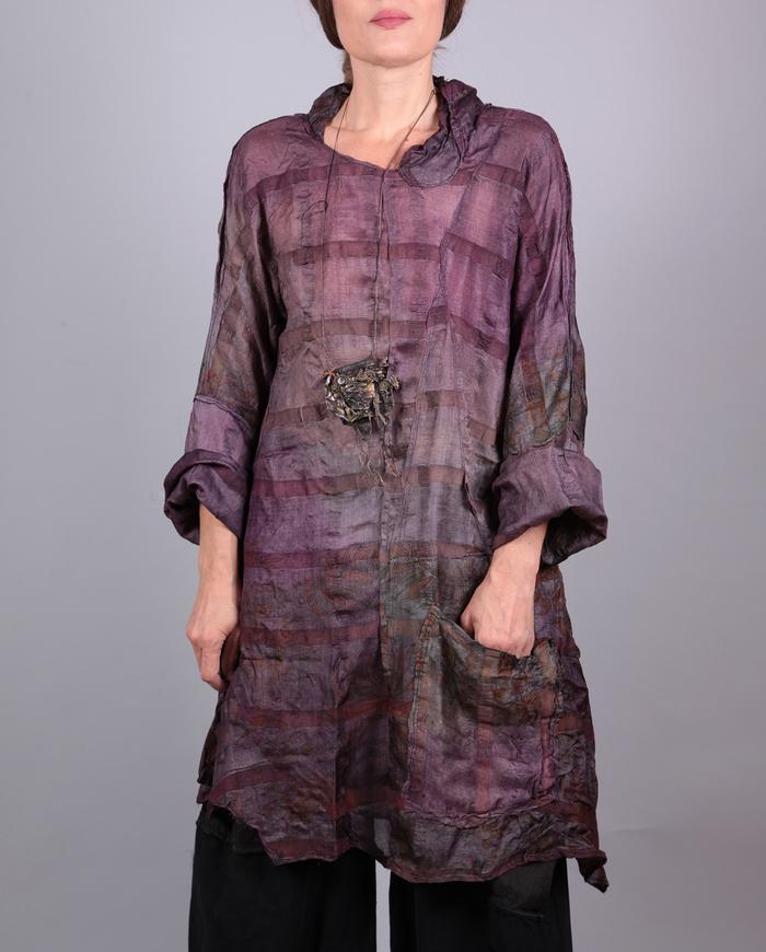 'un-antique me' textured hand-dyed silk tunic or dress