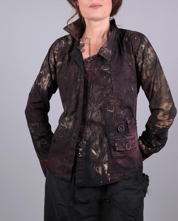 'gold age' hand-painted asymmetrical shirt/jacket