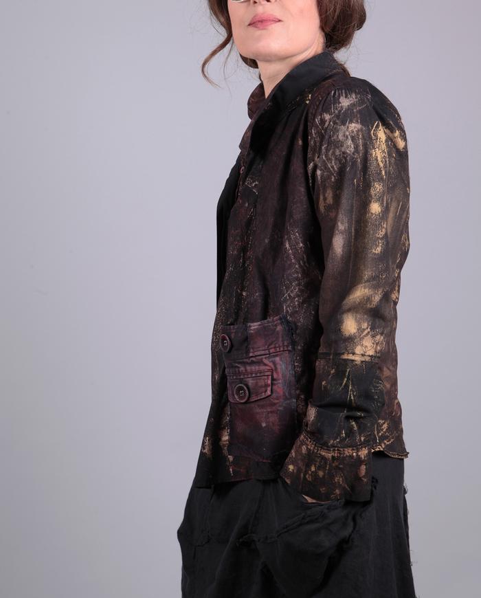 'gold age' hand-painted asymmetrical shirt/jacket