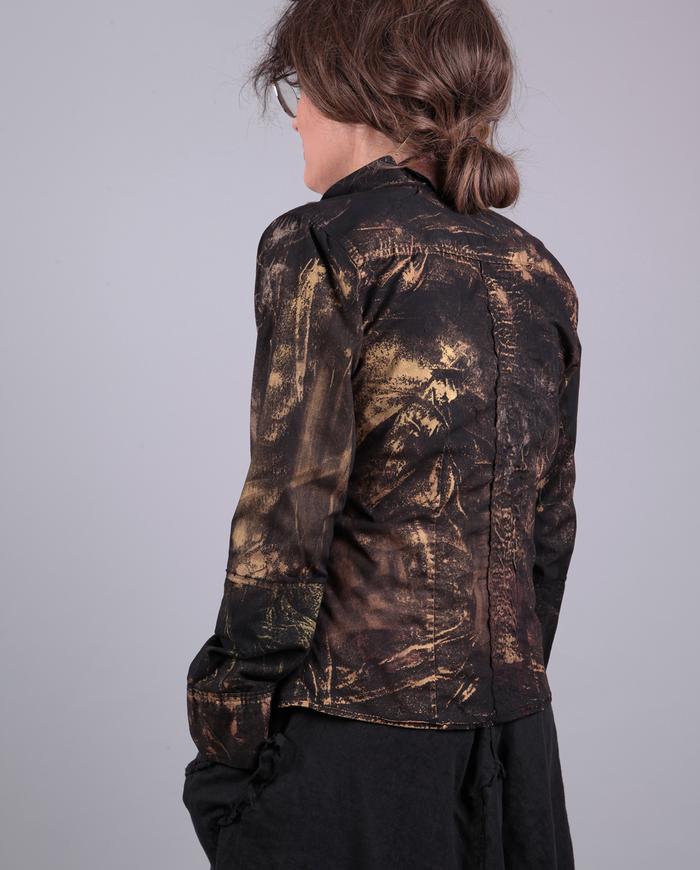 'gold age' hand-painted asymmetrical shirt/jacket