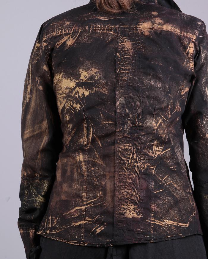 'gold age' hand-painted asymmetrical shirt/jacket