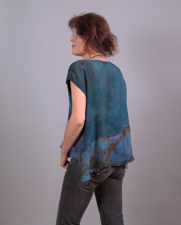 cropped mixed silks easy layering top