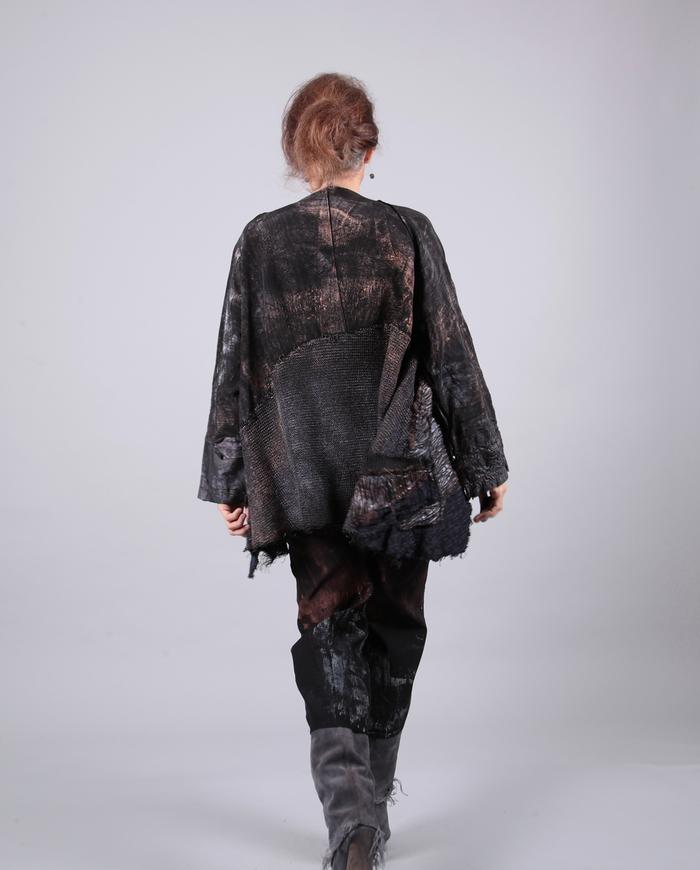 'Bronze Age' loose-fitting one-size patchwork jacket