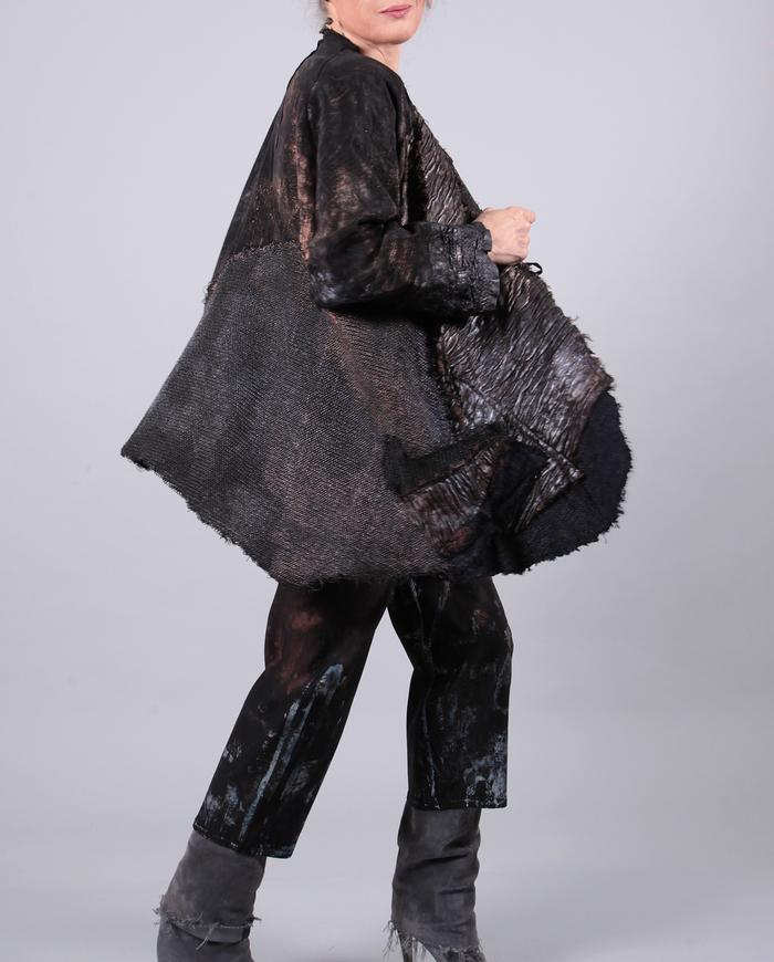 'Bronze Age' loose-fitting one-size patchwork jacket