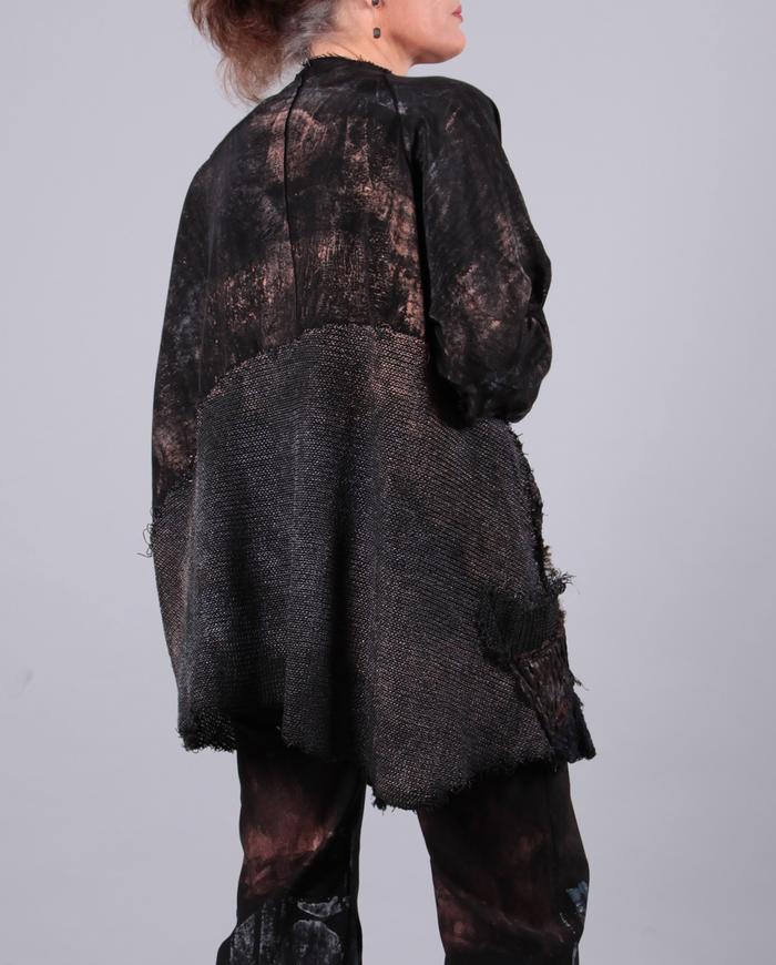 'Bronze Age' loose-fitting one-size patchwork jacket