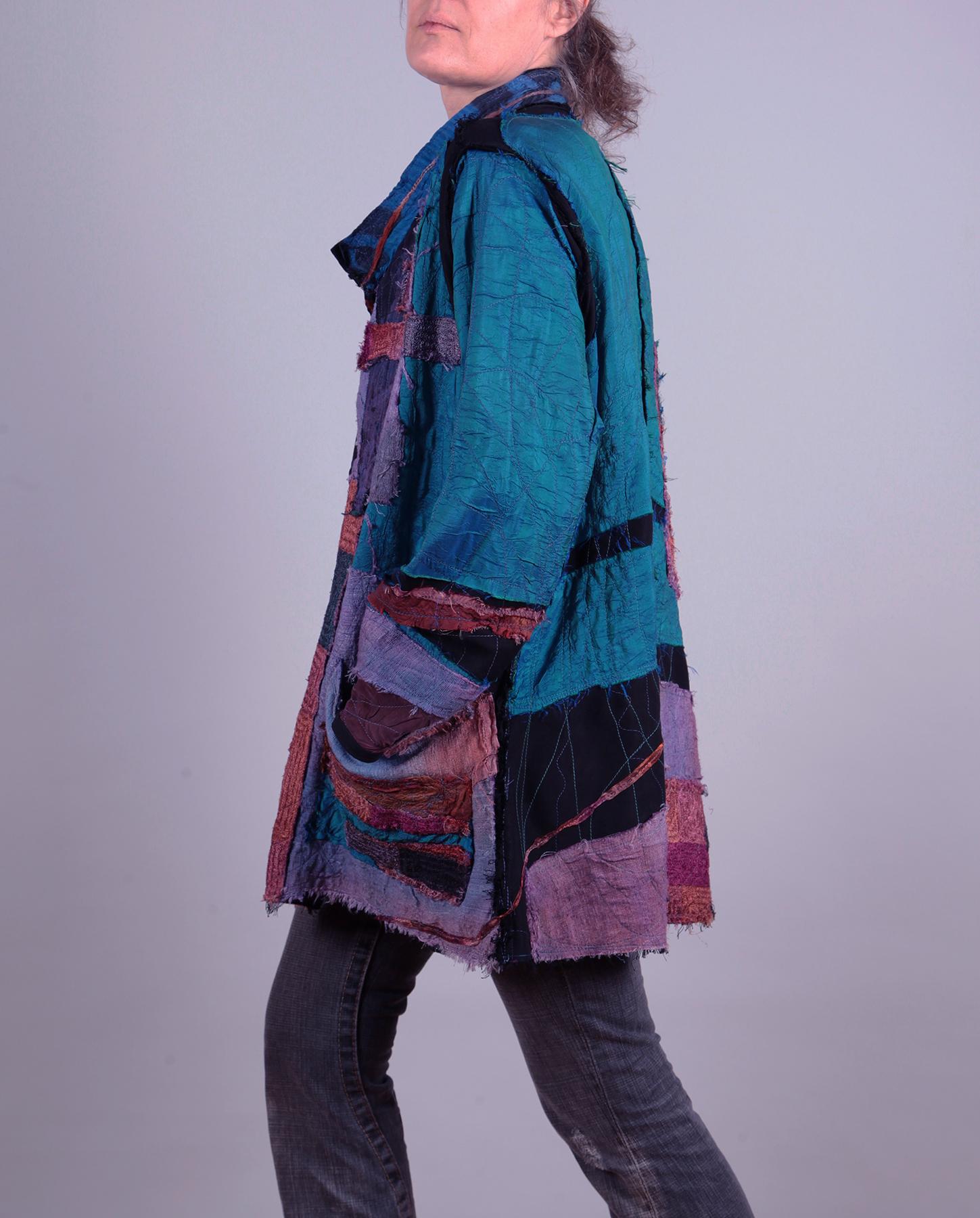 Skatie Mixed Fabric Coat