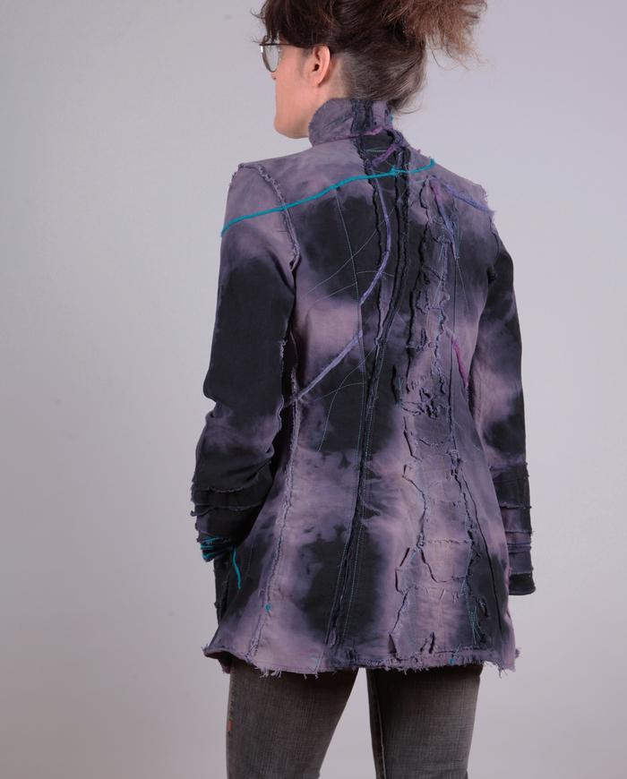 'de-stressed modern' fitted art-to-wear jacket