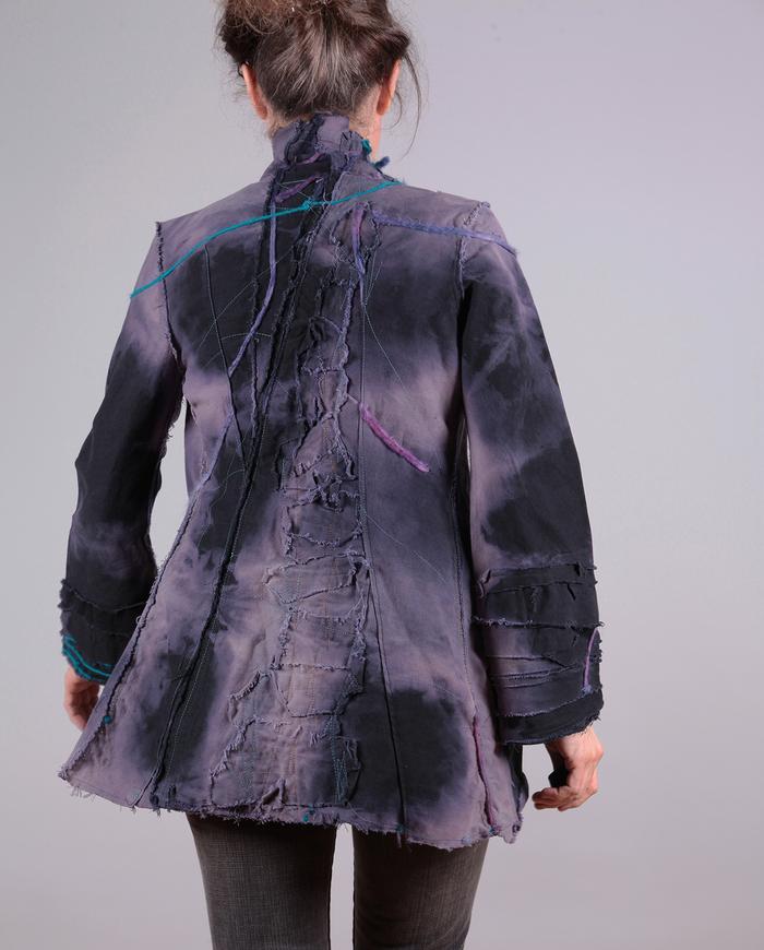 'de-stressed modern' fitted art-to-wear jacket