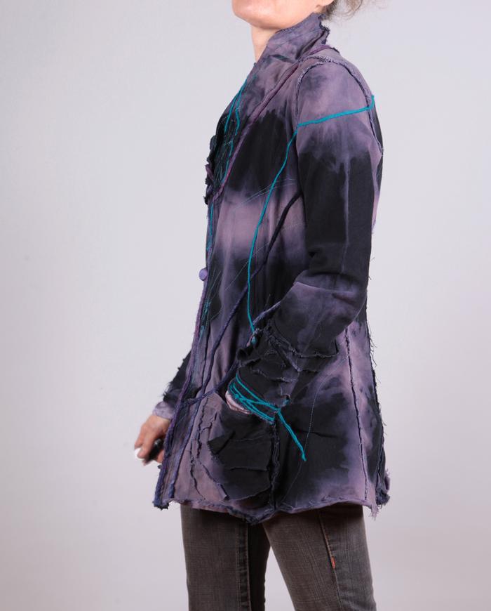 'de-stressed modern' fitted art-to-wear jacket