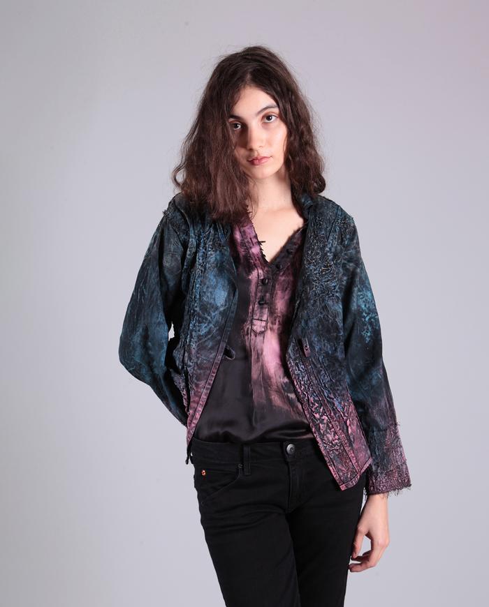'structured elegance' fitted reversible fully embroidered jacket