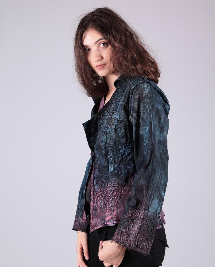 'structured elegance' fitted reversible fully embroidered jacket