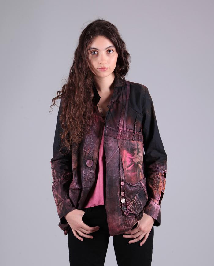 'in the pink' asymmetrical lightweight detailed jacket