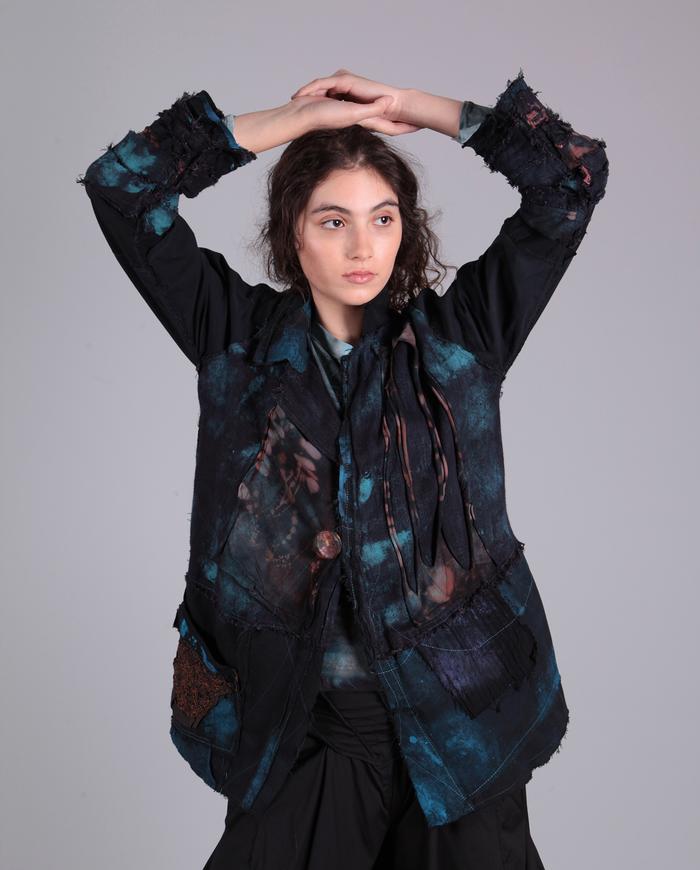 'blue lagoon' art-to-wear dreamy jacket