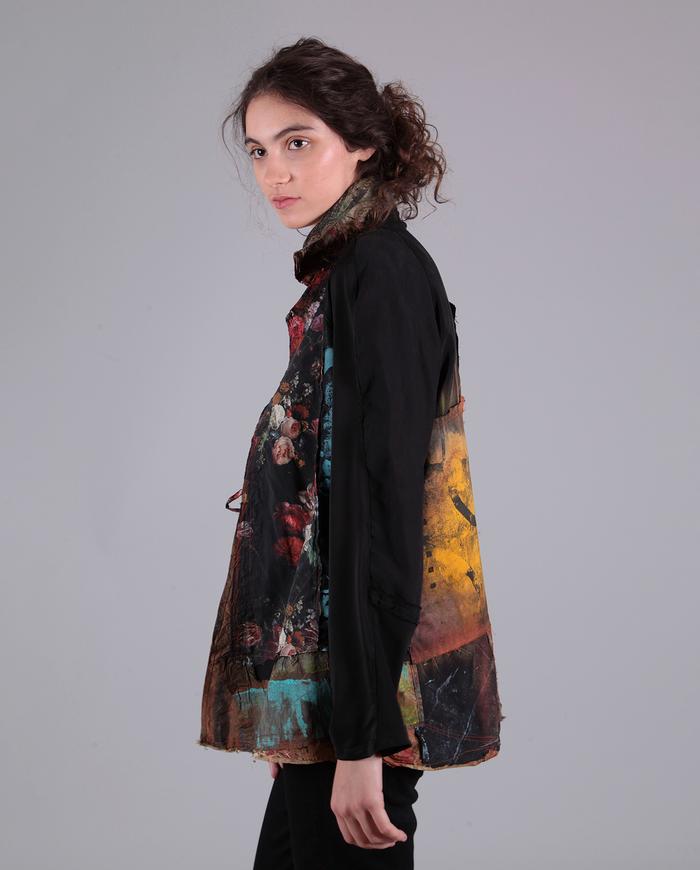 'little fires everywhere' patchwork mixed fabrics jacket