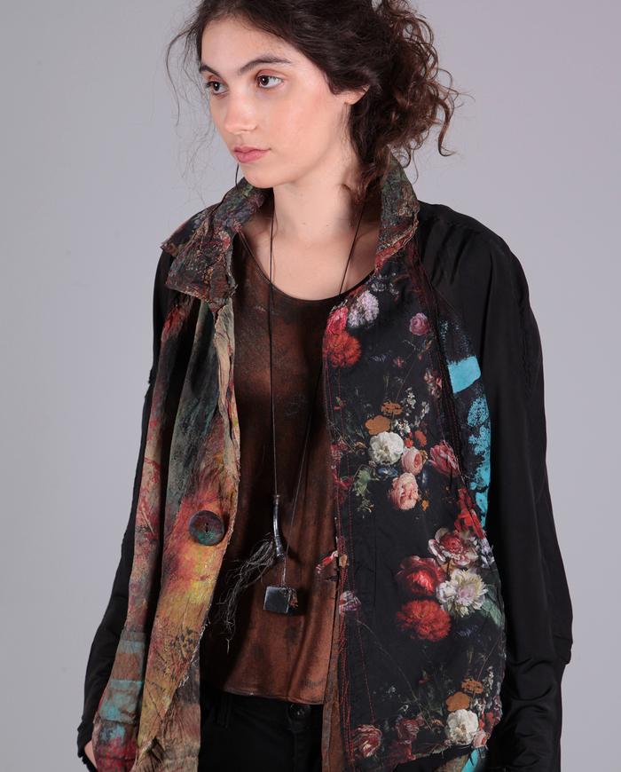 'little fires everywhere' patchwork mixed fabrics jacket