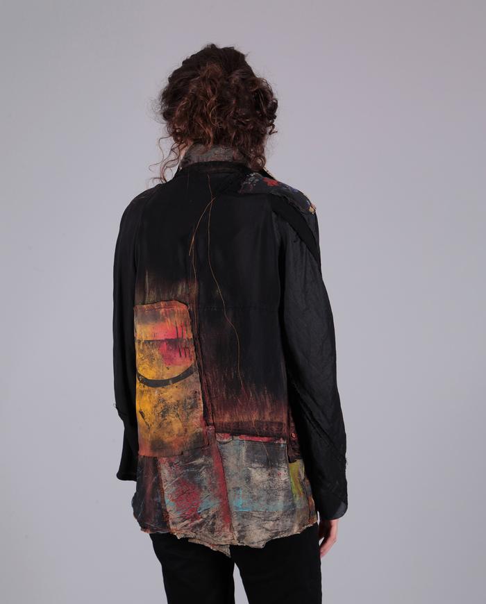 'little fires everywhere' patchwork mixed fabrics jacket