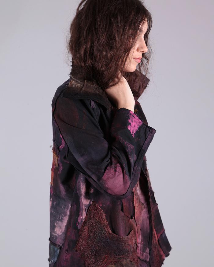 'color explosion' detailed applique cotton jacket