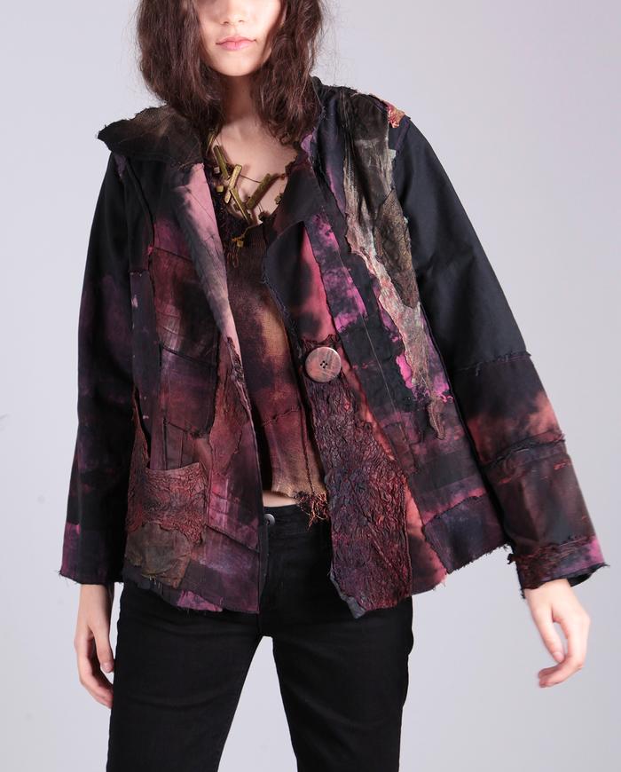 'color explosion' detailed applique cotton jacket