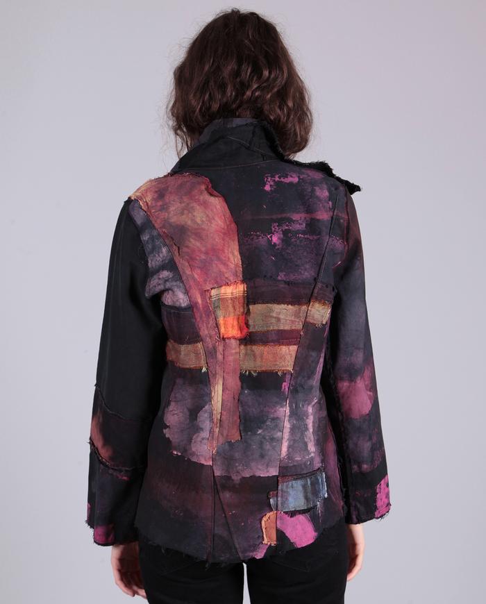 'color explosion' detailed applique cotton jacket