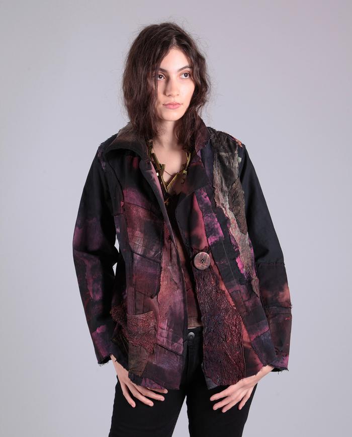 'color explosion' detailed applique cotton jacket