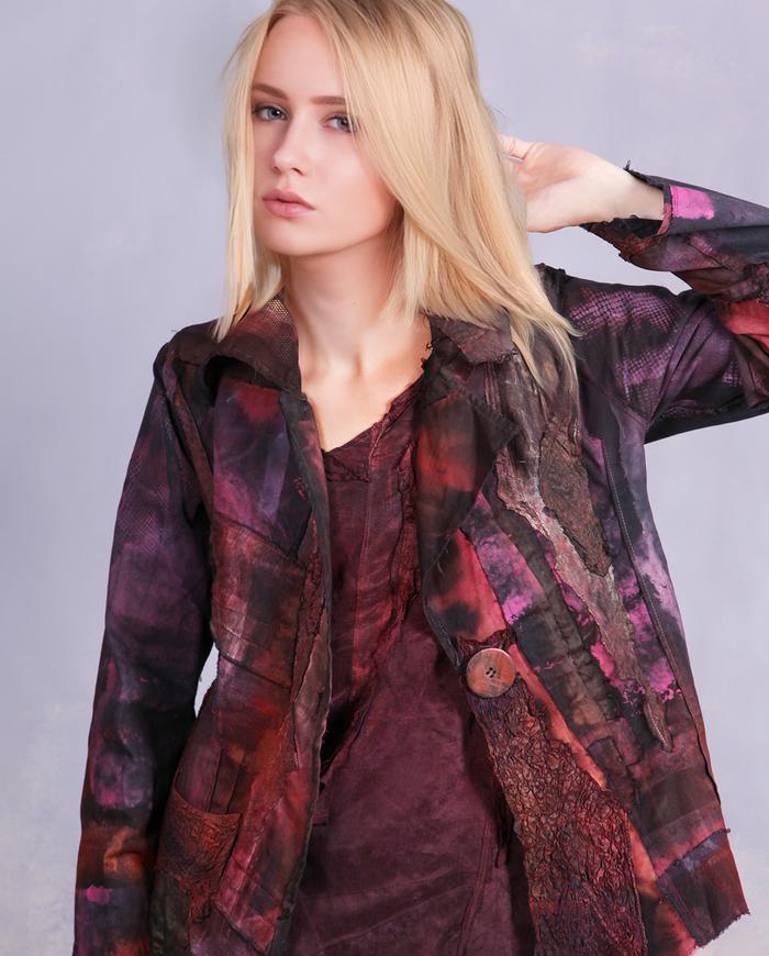 'passion fruit punch' detailed applique cotton jacket