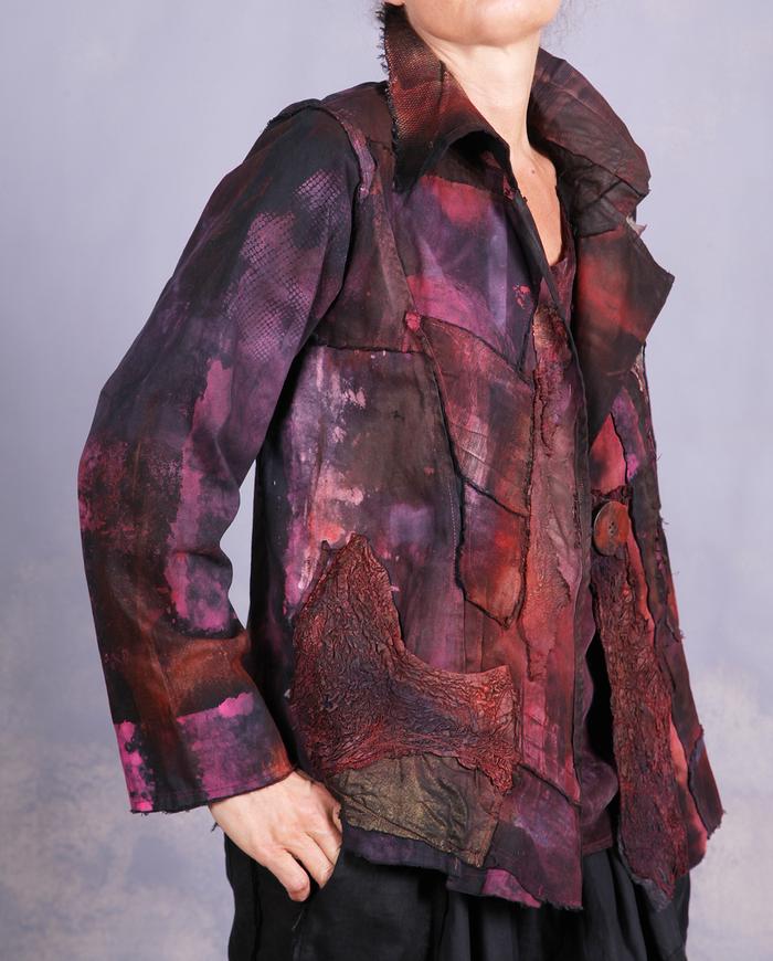 'passion fruit punch' detailed applique cotton jacket
