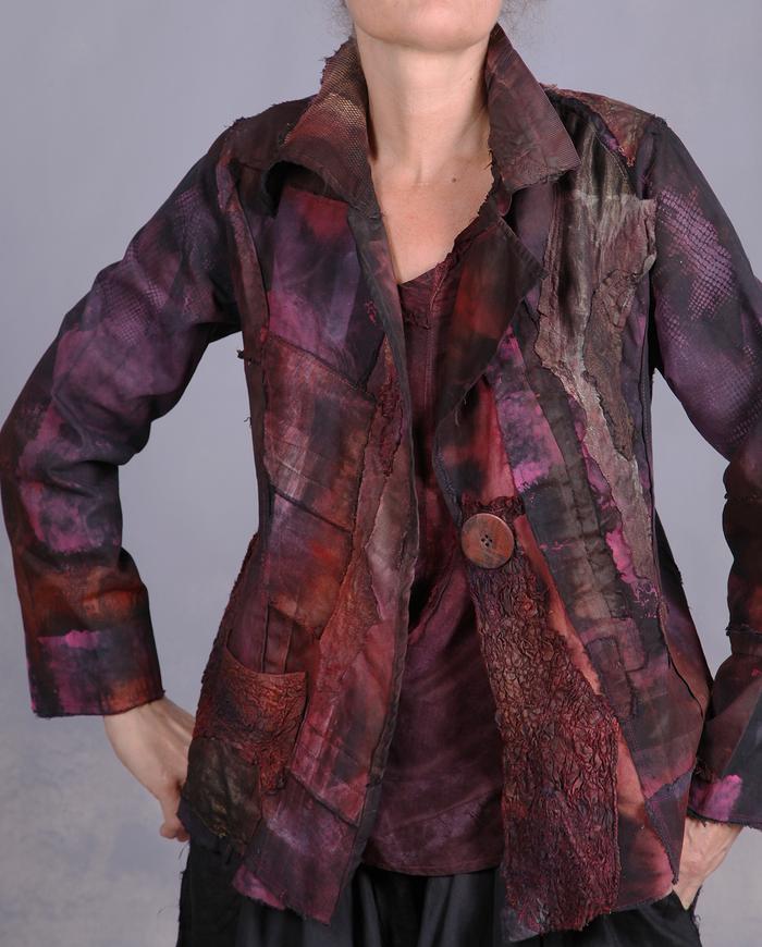 'passion fruit punch' detailed applique cotton jacket