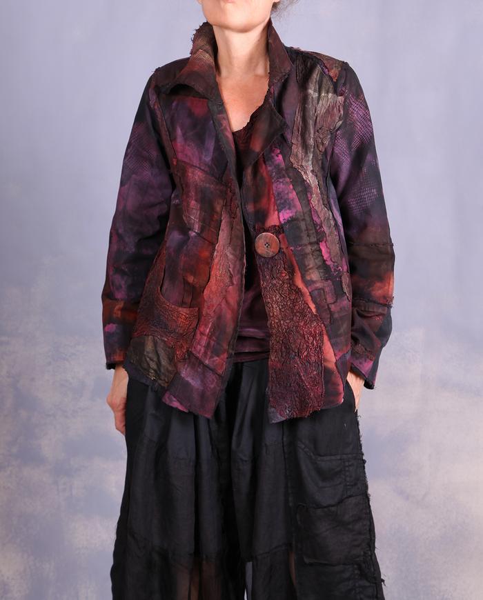 'passion fruit punch' detailed applique cotton jacket
