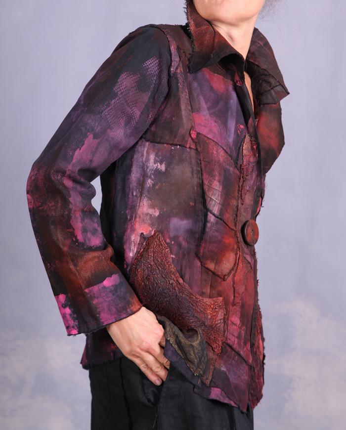 'passion fruit punch' detailed applique cotton jacket