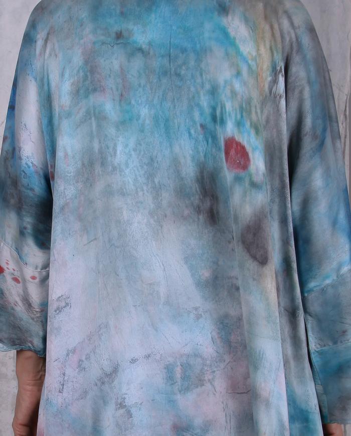 hand-painted art-to-wear oversized silk tunic