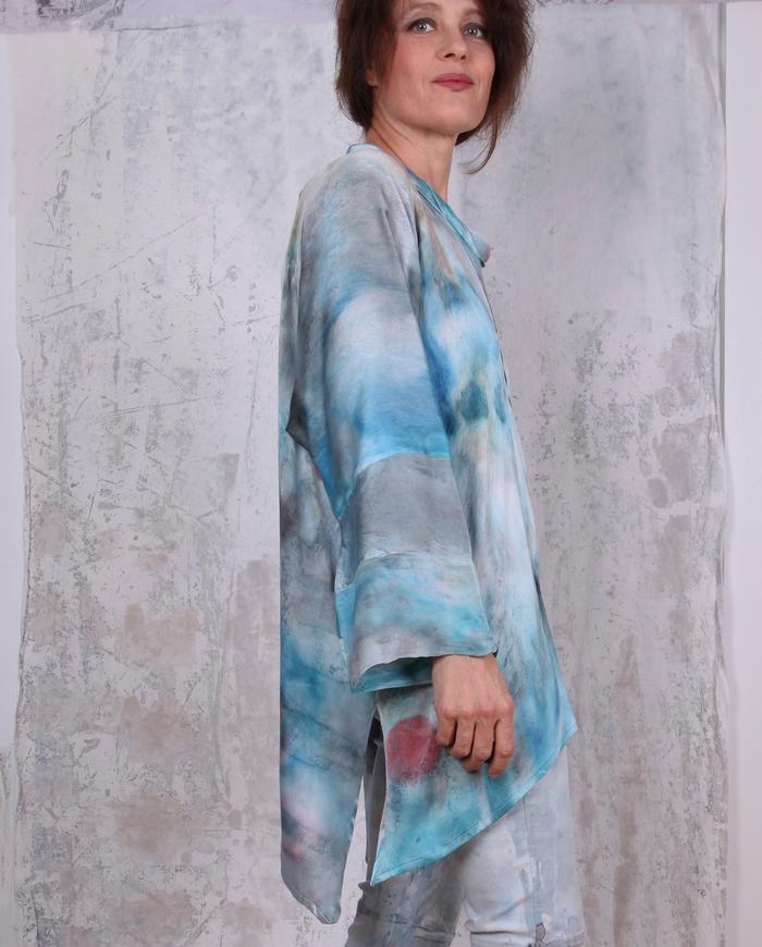 hand-painted art-to-wear oversized silk tunic