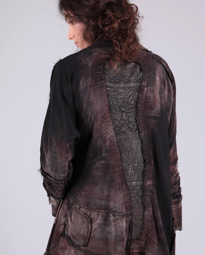 'liquid chocolate' highly detailed mixed fabrics wearable art jacket