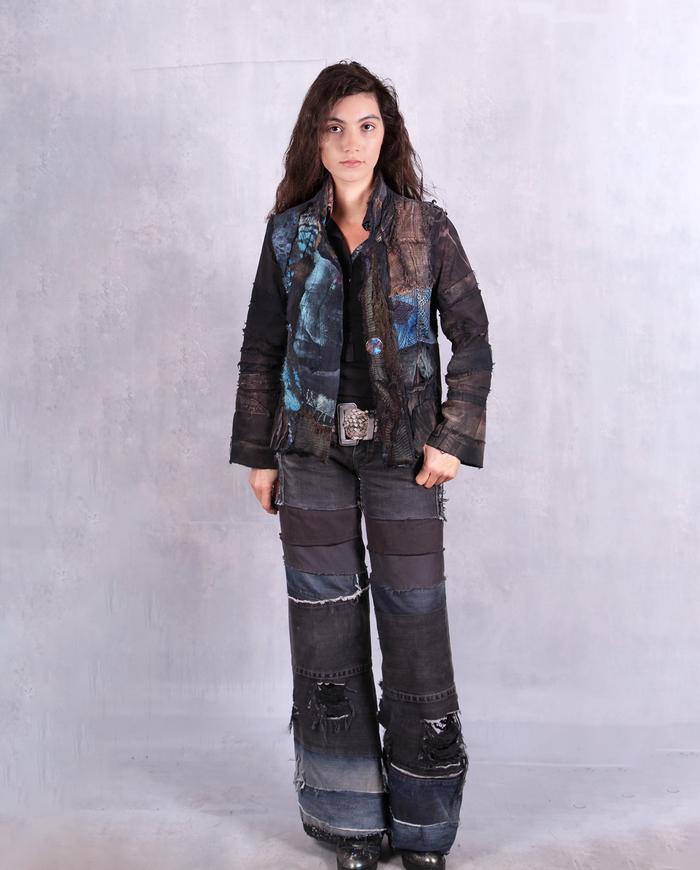'sky over earth' detailed appliqué jacket