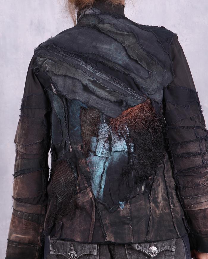 'sky over earth' detailed appliqué jacket