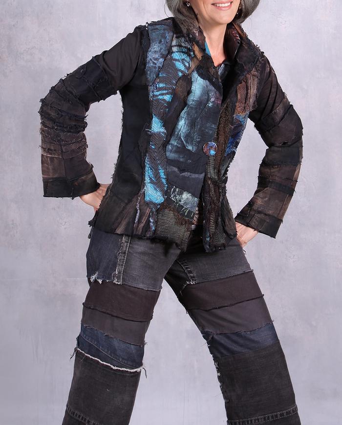 'sky over earth' detailed appliqué jacket