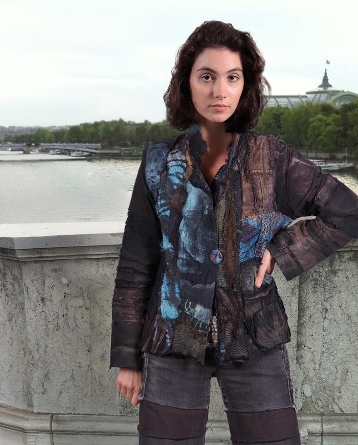 'sky over earth' detailed appliqué jacket