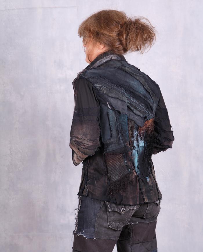 'sky over earth' detailed appliqué jacket