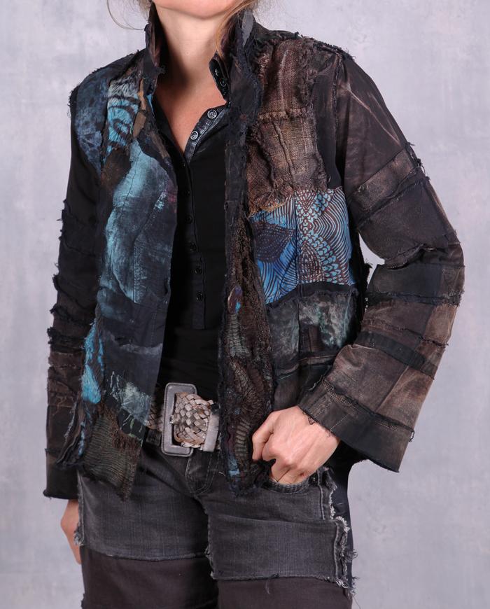 'sky over earth' detailed appliqué jacket