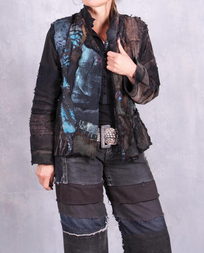 'sky over earth' detailed appliqué jacket