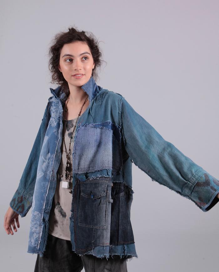 'almost like jeans' denim-like patchwork jacket