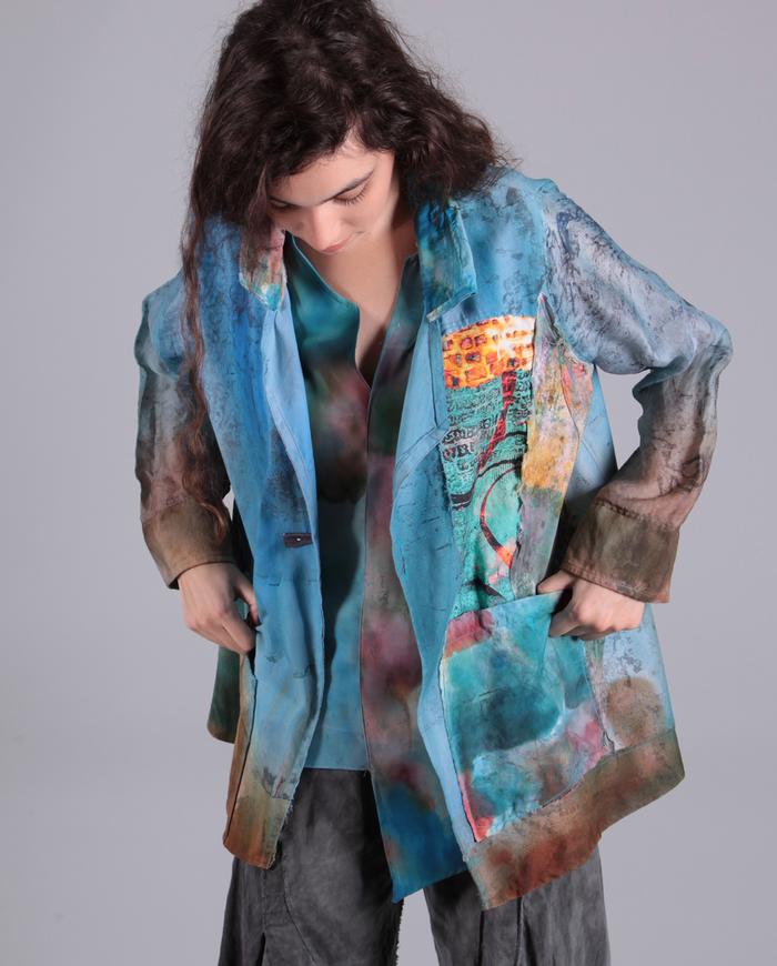 'a piece of sky' hand-painted jacket