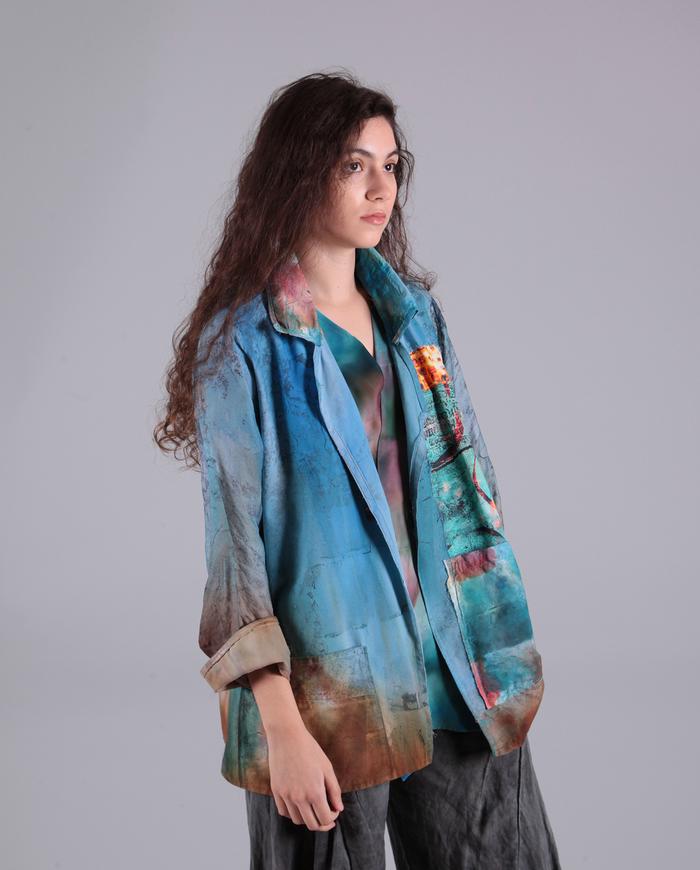 'a piece of sky' hand-painted jacket