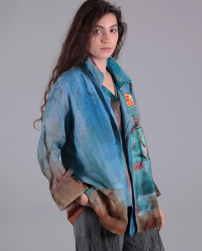 'a piece of sky' hand-painted jacket