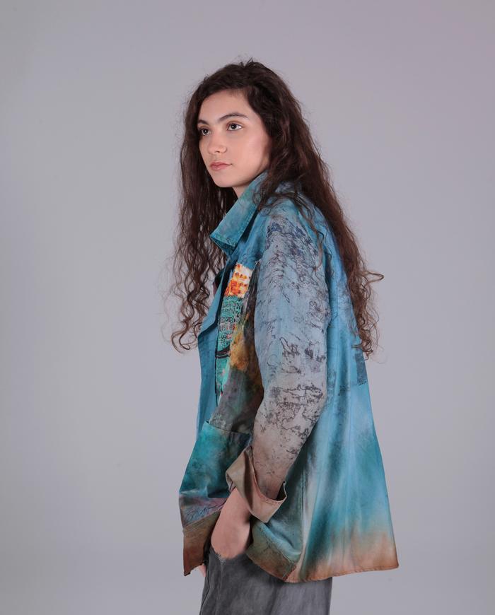 'a piece of sky' hand-painted jacket