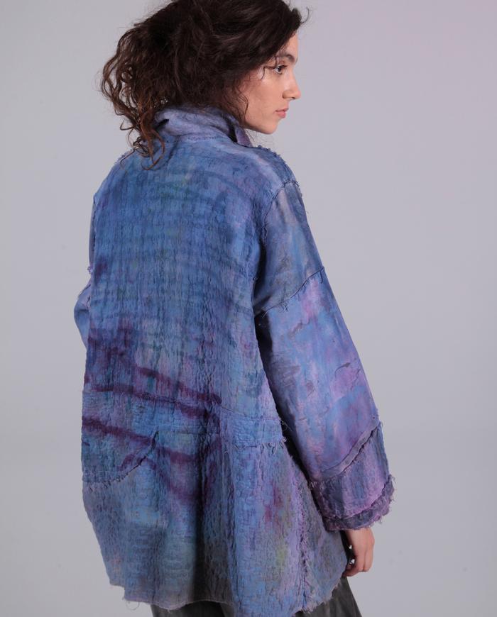 'all pebbled up' 3D-textured jewel tones jacket