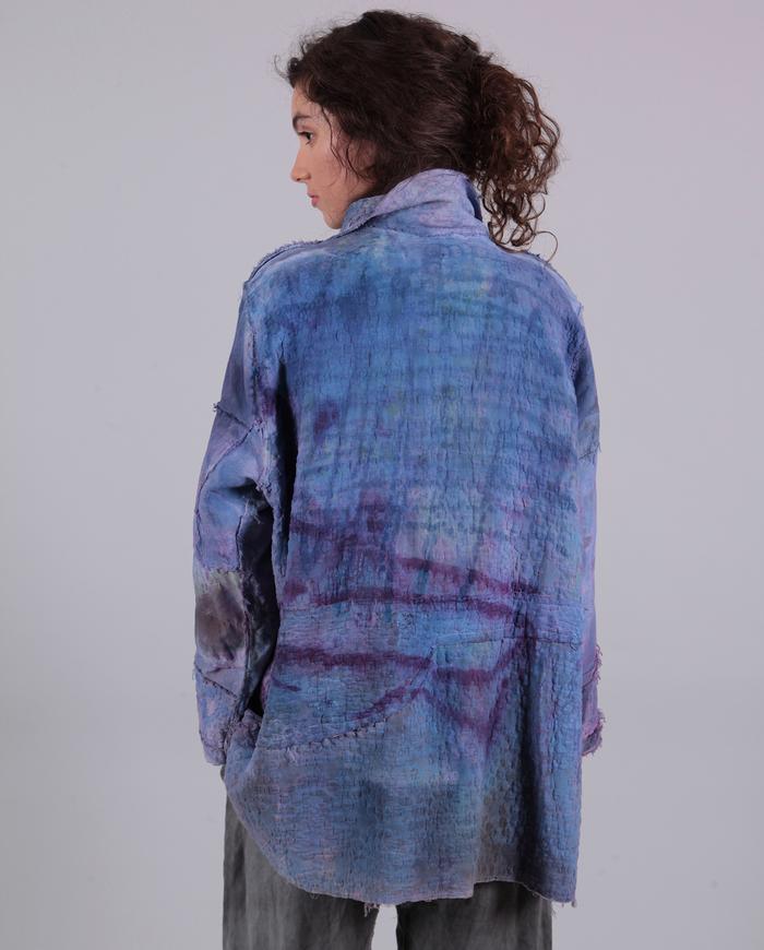 'all pebbled up' 3D-textured jewel tones jacket